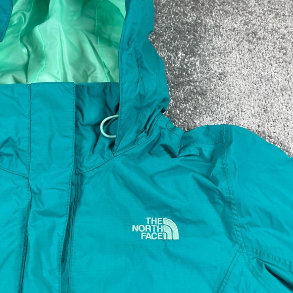 The North Face Jacket Womens Small HyVent Windbreaker Rain Hooded Nylon Teal - Picture 3 of 16